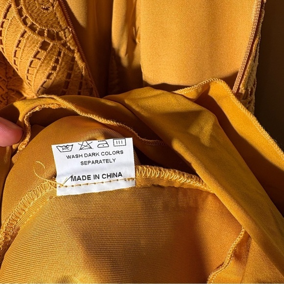 NWT Two Sisters The Label Mustard Lace Midi Dress - Picture 10 of 11